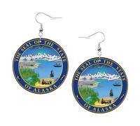 Lightweight Boucle d'oreilles pendantes en cuir Chien de mer d'État de l'Alaska Boucles d'Oreille Pendantes Légères Boucle d'oreille en cuir pour Filles Femmes Decorations