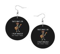 Lightweight Boucle d'oreilles pendantes en cuir Je joue du ukulélé et j'oublie des choses Boucles d'oreilles femme Légères Boucle d'oreille en cuir pour Decorations Fête Femmes