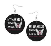 Lightweight Boucle d'oreilles pendantes en cuir Sensibilisation au myélome multiple Mon ange est désormais mon ange Boucles d'oreilles femme Impression Boucle d'oreille pour Filles Fête