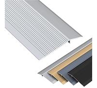 Lightweight Carpet & Floor Edging Trim Strip,Extra Wide Floor Transition Threshold Strip, Reducer Flute for Laminate Vinyl Flooring/Kitchen/Bathroom(Silver,Length 1.2m/47 in)