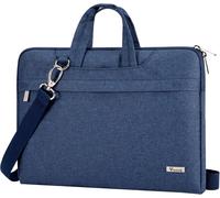 Lightweight Laptop Bag 17 17.3 Inches Bag Pouch Bag Pouch PC Waterproof Shoulder Bag Handbag with Shoulder Strap and Hidden Handle Blue Bleu