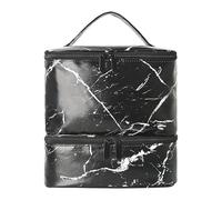 Lightweight Nail Polish Bag, Manicure Bag, PU Double Layer Organizer, Portable Travel Pouch, Family-Friendly Storage for Nail Supplies and Accessories, 9.84x7.87x1.38 inches