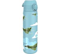 Lightweight Stainless Steel Water Bottle,600ml,Non-Insulated,Leak-Proof,Easy To Open,Secure Lock,Dishwasher Washable,Carry Handle,Durable,Stainless Steel,3d Fighter Aircraft Design