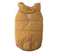 Lightweight Windproof Pet Jacket with Button Design Warm Cozy Dog Coat for Pugs Poodles Shiba Inus Chihuahuas,Café,M