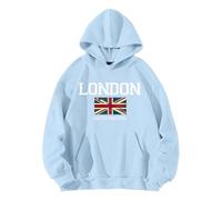 Lightweitht Sweat à capuche ample à manches longues pour femme Motif Londres United, BU1., XXL