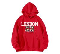 Lightweitht Sweat à capuche ample à manches longues pour femme Motif Londres United, RD2., XL