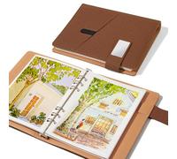 Lightwish Carnet de croquis aquarelle 100% coton sans acide, 300 g/m², presse à froid pour artistes, adultes, étudiants, 20 feuilles, 23,5 x 16 cm (tissu marron)