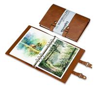 LIGHTWISH Carnet de Croquis Aquarelle - Papier 100% Coton 300g/m² / 140lb, Sans Acide | 20 Feuilles au Format 14,7 x 21 cm pour Artistes, Adultes et Étudiants