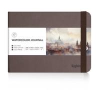 Lightwish Journal aquarelle 100 % coton pressé à froid Petit carnet de croquis 12,6 x 9,2 cm, 20 feuilles (63,5 kg/300 g/m²), sans acide pour aquarelle, gouache, acrylique