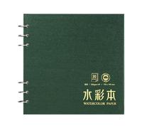 Lightwish Journal aquarelle carré 100 % coton 300 g/m² sans acide 20 feuilles de papier Watecolor pour artistes, adultes, étudiants, 19 x 19 cm, vert foncé
