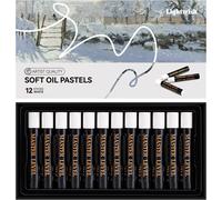 Lightwish Lot De 12 Pastels À L'Huile Blanche Ultra Lisses Pour Artistes Professionnels Et Débutants, Parfaits Pour La Toile, Le Tableau Noir Et Les Loisirs Créatifs, Ne Se Décolorent Pas, Fournitures