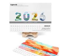 LIGHTWISH Papier aquarelle pour calendrier 2026, 100% coton, 12 feuilles, 300gsm, papier aquarelle sans acide pressé à froid, fournitures artistiques pour l'aquarelle et les médias DIY