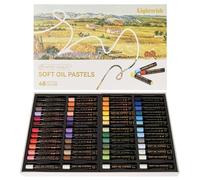 LIGHTWISH Pastels à l'huile professionnels, 48 couleurs vives plus 4 blanches, set de 52 pastels à l'huile crémeux et pigmentés pour artistes, pour mélanger, appliquer des couches et faire des ombres