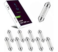 LIGHTWORLD24 10 x Lampes festoon 12V 5W C5W SV8,5 36mm Éclairage de plaque d'immatriculation Ampoule pour habitacle de voiture