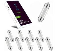 LIGHTWORLD24 10 x Soffitte 12V 5W C5W SV8,5 45mm Ampoule pour éclairage de plaque d'immatriculation, lampe pour véhicule, intérieur, coffre, boîte à gants