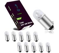LIGHTWORLD24 10x T4W BA9s Lampe de feu de position Camion BUS 24V 4W Ampoules feu de position voiture Eclairage intérieur Eclairage intérieur Lampe de signalisation 24 Volt