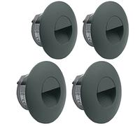 LIGHTWORLD24 4 pièces Éclairage LED des marches Applique murale encastrable Spot encastré intérieur extérieur Lampe murale Lumière d'escalier IP65 230V Gris