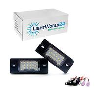 LIGHTWORLD24 Eclairage de plaque à LED de remplacement pour Golf 5 Pa-ssat 3BG/B5 Touareg Tiguan Bo-ra Cayenne Fabia Eclairage de plaque 18 SMD 2 pièces