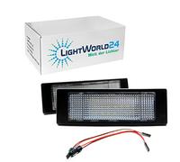 LIGHTWORLD24 Éclairage de plaque d'immatriculation LED, ampoules SMD sans erreur CanBus 6000K, compatibles avec BMW E63 E64 E81 E87 E86 Mini R55 R60 R61, lot de 2