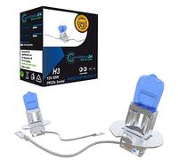 LIGHTWORLD24 Lampes halogènes auto H3 12V 6000K Blanc froid Style Xenon Ultra White Look Ampoules Feu de croisement, antibrouillard, plein phare, feu de virage Culot PK22s Lot de 2