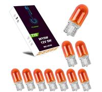 LIGHTWORLD24 Lot de 10 ampoules clignotantes WY5W T10 12V 5 Watts 5W Culot 2,1x9,5D Ampoule à culot en verre Ampoule de signalisation Ambre Ampoule latérale gauche clignotant Jaune orange