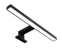LIGHTWORLD24 Welt der Lichter Lampe LED Noire pour Miroir 30 cm - Éclairage Salle de Bain IP44, 550 lm, 5W - Lumière Blanc Neutre - Lampe de Maquillage avec Pince/Support pour Armoire, 230V