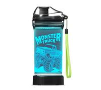 Lightzz Bouteille d'eau pour enfants avec lumière LED 3D Monster Truck Illusion - Tritan sans BPA - Cadeau créatif idéal pour l'école, les enfants, les vacances, les pique-niques, le camping