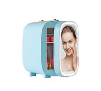 LIGIANT DF01A Mini Frigo, avec Miroir LED à Intensité Réglable sur 3 Niveaux, Faible Bruit, Chauffe & Refroidisseur, 4L Mini Frigo de Chambre Portable pour Voiture, Bureau, Camping
