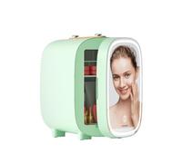 LIGIANT DF01A Mini Frigo, avec Miroir LED à Intensité Réglable sur 3 Niveaux, Faible Bruit, Chauffe & Refroidisseur, 4L Mini Frigo de Chambre Portable pour Voiture, Bureau, Camping