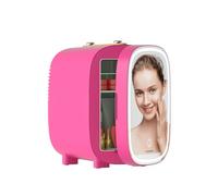 LIGIANT DF01A Mini Frigo, avec Miroir LED à Intensité Réglable sur 3 Niveaux, Faible Bruit, Chauffe & Refroidisseur, 4L Mini Frigo de Chambre Portable pour Voiture, Bureau, Camping
