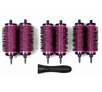 LIGICKY Set de ronde brosse à cheveux avec des rouleaux détachables coiffeur pour le brushing et le Curling, 1 poignée et 6 rouleaux, Small Medium Large