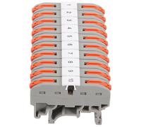 LIGIGWASH 10 ensembles Connecteur Bornier Rail Din Terminal Block Laiton Isolation Nylon Compatible Fils Cuivre Souples Fixation Rapide pour Coffrets Électriques Machines et Armoires de