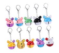 LIGIGWASH 10 Pièces Clés Accessoires de Petites Cloches Métalliques Colorées pour Décoration et Porte Clés Cartoon Résistantes et Légères Pratique Couleur Aléatoire