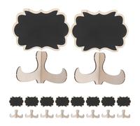 LIGIGWASH 10 Pièces Petits Panneaux pour L'étalage Alimentaire en Bois Support, Tableaux Ardoise Réutilisables pour Décorations de Table et Fêtes
