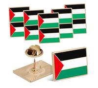 LIGIGWASH 12 pièces Broche Drapeau Palestine Alliage Solide de Épingle Décorative Carrée pour Vêtements Sacs à Dos Foulards et Accessoires