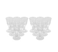 LIGIGWASH 12 Pièces Mini Wine Goblets Thick Base Stemmed Glass Cups High Footed Shooter Glasses For Spirits Beer Juice Vintage Style Party Decor And Home Use