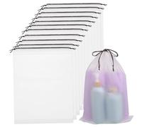 LIGIGWASH 12 pièces Sac de Rangement Semi-Transparent à Cordon pour Chaussures et Serviettes Sacs de Voyage Légers et Réutilisables pour Organisation Bagages