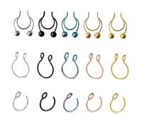 LIGIGWASH 15 pièces Set de Faux Anneaux de Nez Acier Inoxydable Clips de Piercing Nasal Mode Bijoux de Nez Créatifs et Élégants Accessoire pour Fêtes et Performances