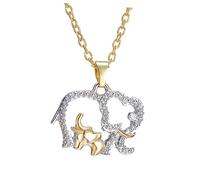 LIGIGWASH 1pièce Élégante Chaîne De Cou Avec Pendentif Éléphant Deux Couleurs Collier Animal Délicat Pour Femmes Et Filles De Fête Des Mères