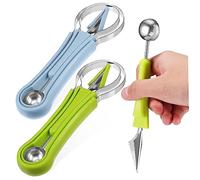 LIGIGWASH 2 Ensembles Set de Outils Fruits Acier Inoxydable avec Cuillère Baller et Éplucheur pour Pastèque Melon Cantaloup et Découpe Facile de Fruits