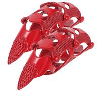 LIGIGWASH 2 Pièces Bague Gothique Punk Pleine Phalange pour Halloween Anneaux Articulés Résistants et Décoratifs Rouge pour Cosplay et Fête