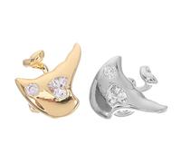 LIGIGWASH 2 Pièces Bling Tooth Grill Caps With Heart Rhinestone Sparkly Hip Hop Style Teeth Jewelry For Party Costume And Everyday Fashion