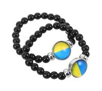 LIGIGWASH 2 Pièces Bracelet Drapeau Cabochon Bijoux Amour Amitié pour Hommes Femmes Souvenir National Perles Décoratives Confortables et Durables