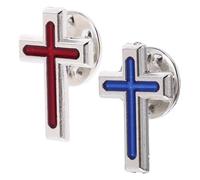 LIGIGWASH 2 Pièces Broche Croix Chrétienne pour Homme Lot de Épingles de Religieuses pour Communion et Fête Accessoire et Facile à Fixer