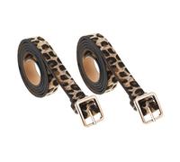 LIGIGWASH 2 pièces Ceinture Femme Léopard Cuir Ajustable Accessoire Mode pour Jeans Robes et Pantalons Lot de Camel