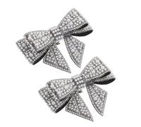 LIGIGWASH 2 pièces Clips de Chaussures Décoratifs avec Perles et Cristaux Nœud Élégant Accessoires Amovibles pour Talons Hauts et Chaussures Plates Décoration Chic pour Mariage et Soirées