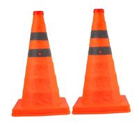 LIGIGWASH 2 pièces Cônes de Signalisation Extensibles Pliables Orange Cônes de Sécurité Routière Réfléchissants pour Parking et Entraînement Sportif et PP