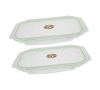 LIGIGWASH 2 Pièces Couvercles Rectangulaires Plastique pour Boîtes Alimentaires Reutilisables Étanches et Compatibles avec Couvercles pour Conservation Au Congélateur et Bento