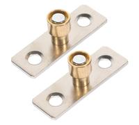LIGIGWASH 2 pièces Guide de Plancher pour Porte Coulissante Barn Door Inoxydable Butée et Sabot Inférieur Robuste Nylon pour Cabinets et Lourdes Installation Facile
