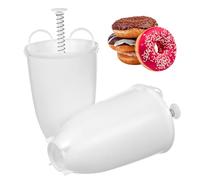 LIGIGWASH 2 pièces Moule à Donuts Manuel Blanc Outil Fiable pour Pâtisserie DIY Fabrication Facile de Beignets et Desserts Maison